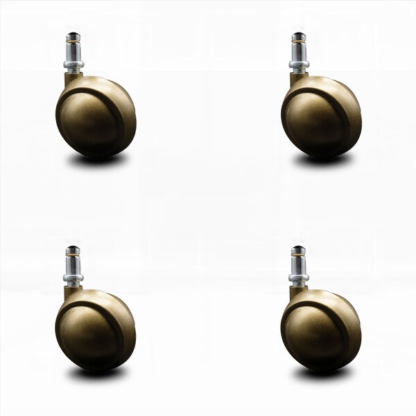 2.5 Inch Antique Metal Ball Caster - 7/16 Inch Grip Ring Stem - SCC, 4PK